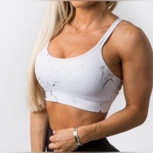 NWT Buffbunny Jade Mesh Bra - White Marble size Small Comes